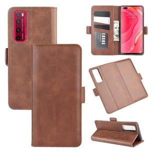 For Huawei Nova 7 Pro 5G Dual-side Magnetic Buckle Horizontal Flip Leather Case with Holder & Card Slots & Wallet(Brown)