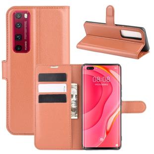 For Huawei Nova 7 Pro 5G Litchi Texture Horizontal Flip Protective Case with Holder & Card Slots & Wallet(Brown)