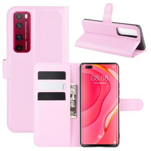 For Huawei Nova 7 Pro 5G Litchi Texture Horizontal Flip Protective Case with Holder & Card Slots & Wallet(Pink)