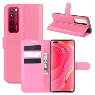 For Huawei Nova 7 Pro 5G Litchi Texture Horizontal Flip Protective Case with Holder & Card Slots & Wallet(Rose red)