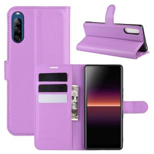For Sony Xperia L4 Litchi Texture Horizontal Flip Protective Case with Holder & Card Slots & Wallet(Purple)