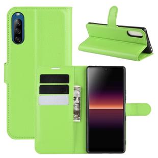 For Sony Xperia L4 Litchi Texture Horizontal Flip Protective Case with Holder & Card Slots & Wallet(Green)