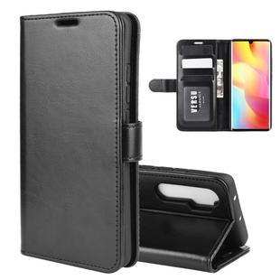 For Xiaomi Mi Note 10 Lite 5G R64 Texture Single Horizontal Flip Protective Case with Holder & Card Slots & Wallet& Photo Frame(Black)