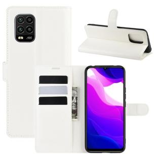 For Xiaomi Mi 10 Lite 5G Litchi Texture Horizontal Flip Protective Case with Holder & Card Slots & Wallet(White)