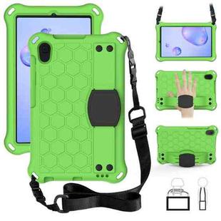 For Galaxy Tab A 8.4(2020) T307 Honeycomb Design EVA + PC Material Four Corner Anti Falling Flat Protective Shell With Strap(Green+Black)
