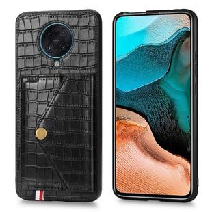 For Xiaomi Redmi K30 Pro Crocodile Pattern PU+TPU+PVC Shatter-resistant Mobile Phone Case with Magnetic Invisible Holder & Holder & Card Slots(Black)