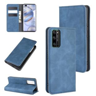 For Huawei Honor 30 Pro Retro-skin Business Magnetic Suction Leather Case with Holder & Card Slots & Wallet(Dark Blue)