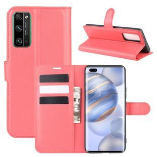 For Huawei Honor 30 Pro Litchi Texture Horizontal Flip Protective Case with Holder & Card Slots & Wallet(Red)