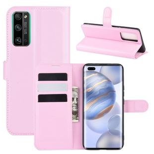 For Huawei Honor 30 Pro Litchi Texture Horizontal Flip Protective Case with Holder & Card Slots & Wallet(Pink)