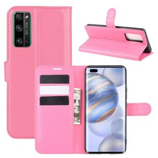 For Huawei Honor 30 Pro Litchi Texture Horizontal Flip Protective Case with Holder & Card Slots & Wallet(Rose red)