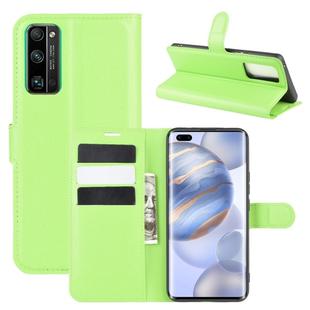 For Huawei Honor 30 Pro Litchi Texture Horizontal Flip Protective Case with Holder & Card Slots & Wallet(Green)
