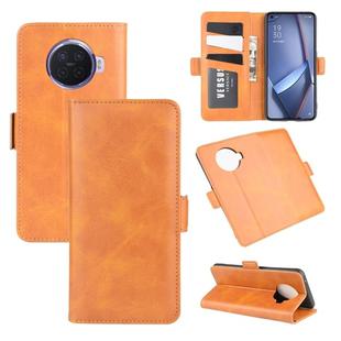 For OPPO ACE 2 Dual-side Magnetic Buckle Horizontal Flip Leather Case with Holder & Card Slots & Wallet(Yellow)