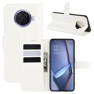 For OPPO ACE 2 Litchi Texture Horizontal Flip Protective Case with Holder & Card Slots & Wallet(White)