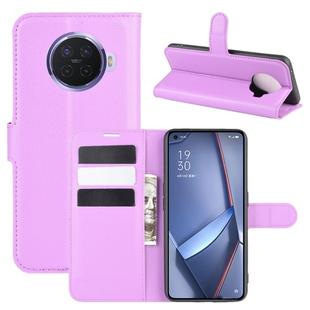 For OPPO ACE 2 Litchi Texture Horizontal Flip Protective Case with Holder & Card Slots & Wallet(Purple)
