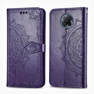 For Xiaomi Redmi K30 Pro Halfway Mandala Embossing Pattern Horizontal Flip Leather Case with Holder & Card Slots & Wallet & Photo Frame & Lanyard(Purple)