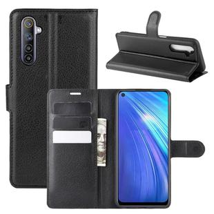 For OPPO Realme 6 Litchi Texture Horizontal Flip Protective Case with Holder & Card Slots & Wallet(Black)