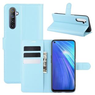 For OPPO Realme 6 Litchi Texture Horizontal Flip Protective Case with Holder & Card Slots & Wallet(Blue)