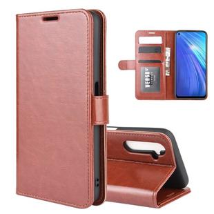 For OPPO Realme 6 R64 Texture Single Horizontal Flip Protective Case with Holder & Card Slots & Wallet& Photo Frame(Brown)