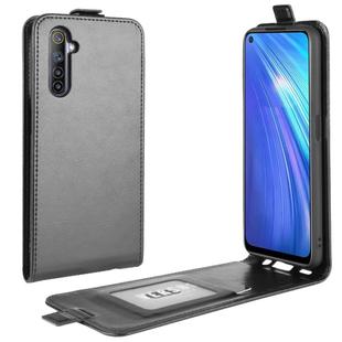 For OPPO Realme 6 R64 Texture Single Vertical Flip Leather Protective Case with Card Slots & Photo Frame(Black)