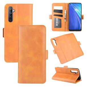 For OPPO Realme 6 Dual-side Magnetic Buckle Horizontal Flip Leather Case with Holder & Card Slots & Wallet(Yellow)