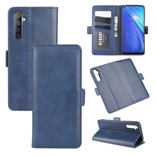 For OPPO Realme 6 Dual-side Magnetic Buckle Horizontal Flip Leather Case with Holder & Card Slots & Wallet(Dark Blue)