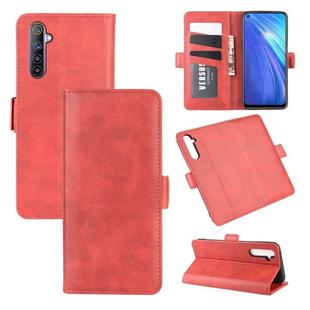For OPPO Realme 6 Dual-side Magnetic Buckle Horizontal Flip Leather Case with Holder & Card Slots & Wallet(Red)
