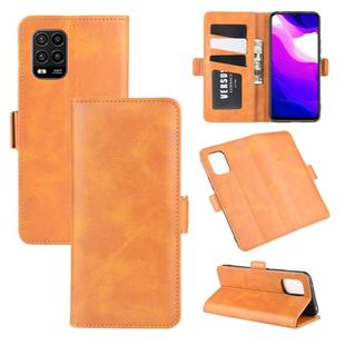 For XiaoMi Mi 10 Lite 5G Dual-side Magnetic Buckle Horizontal Flip Leather Case with Holder & Card Slots & Wallet(Yellow)
