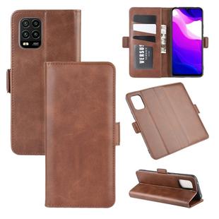 For XiaoMi Mi 10 Lite 5G Dual-side Magnetic Buckle Horizontal Flip Leather Case with Holder & Card Slots & Wallet(Brown)