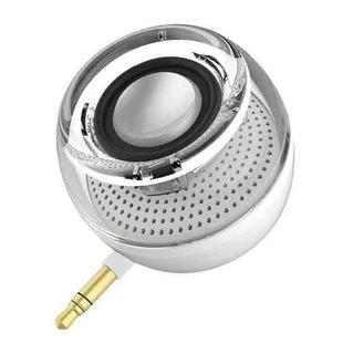 Leadsound F10 Portable 3D HIFI Surround 3.5mm Audio Jack Mini Round Shape Crystal Speaker(White)