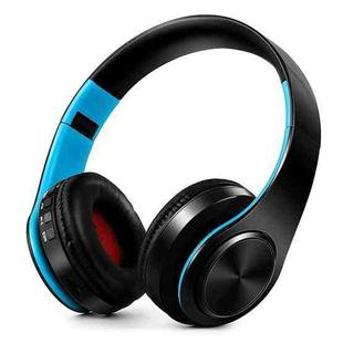 B7 Wireless Bluetooth Headset Foldable Headphone Adjustable Earphones with Microphone(Black Blue)