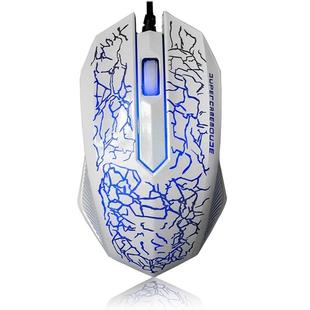 Small Special Shaped 3 Buttons USB Wired Luminous Gamer Computer Gaming Mouse(White)