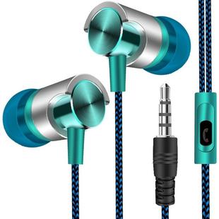 Metal Wired Earphone Super Bass Sound Headphones In-Ear Sport Headset with Mic for Xiaomi Samsung Huawei(Green)