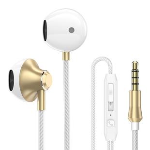 PTM D31 Hands Free Call Stereo Bass Earphones with Mic for Samsung / Xiaomi Phones(Gold)
