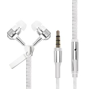 Glowing Zipper Sport Music Wired Earphones for 3.5mm Jack Phones(WHITE)