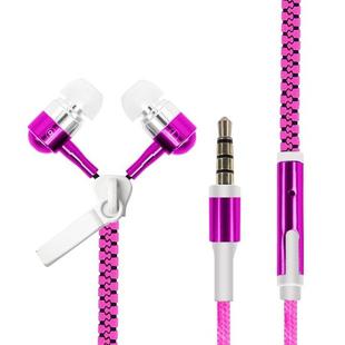 Glowing Zipper Sport Music Wired Earphones for 3.5mm Jack Phones(Pink)
