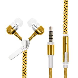 Glowing Zipper Sport Music Wired Earphones for 3.5mm Jack Phones(YELLOW)