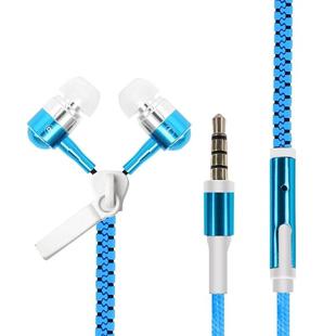 Glowing Zipper Sport Music Wired Earphones for 3.5mm Jack Phones(Blue)
