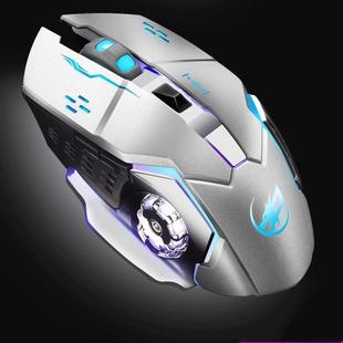 WARWOLF  Q8 Wireless Rechargeable Mouse Glowing Gaming Mouse(Silver)