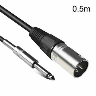 6.35mm Caron Male To XLR 2pin Balance Microphone Audio Cable Mixer Line, Size:0.5m