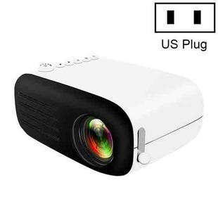 YG200 Portable LED Pocket Mini Projector AV USB SD HDMI Video Movie Game Home Theater Video Projector, US Plug(Black and White)