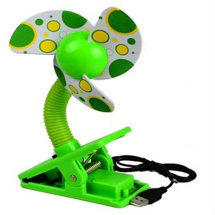 Baby Crib Stroller Fan Mini Portable Clip USBCharging Dormitory Office Small Electric Fan(Green)