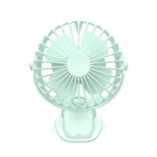 360 Degree -Round Rotation Mini Cooling Air Fan 4 Speed Adjustable Portable USB Rechargeable Desktop Clip Fan(Green)