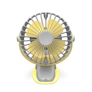 360 Degree -Round Rotation Mini Cooling Air Fan 4 Speed Adjustable Portable USB Rechargeable Desktop Clip Fan(Gray)