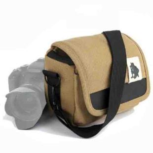 Universal DSLR Camera Shoulder Bag Canvas Photo Handbag, External size: 19 x 17 x 10mm(Dark Khaki)