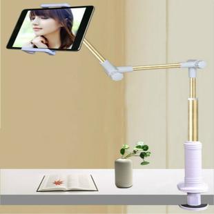 360 Degree Rotation Lazy Mount Folding Long Arm Phone Stand Holder for 4-14 Inch Tablet & Phone(Gold)