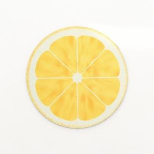 2 PCS 22cm Cute Fruit Series Round Mouse Pad Desk Pad Office Supplies(Lemon)
