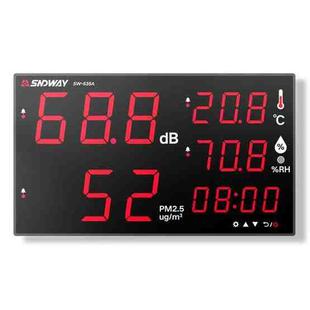 SNDWAY Wall-mounted 30~130dB Large Screen Digital Display Noise Decibel Monitoring Testers, Specification:SW535A 18 inch Display 5-in-1