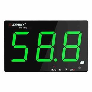 SNDWAY Wall-mounted 30~130dB Large Screen Digital Display Noise Decibel Monitoring Testers, Specification:SW525G with Storage + USB Green