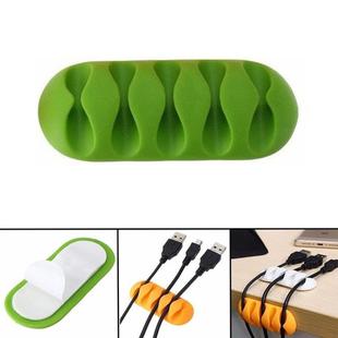 10 PCS Pasteable Five-hole TPR Wire Storage Organizer Data Cable Holder(Green)