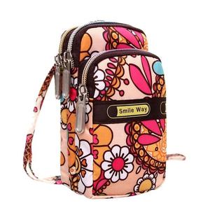 Lady's Printing Zipper Shoulder Bag Mini Wrist Purse Coin Purse(Sun Flower)